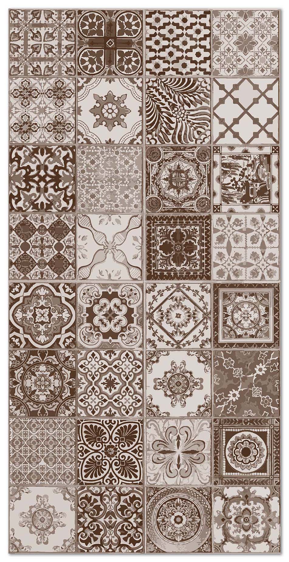 Panorama alfombra vinílica hidráulica níjar marrón 60x110 cm - alfombra cocina vinilo - alfombra salón antideslizante e ignífuga