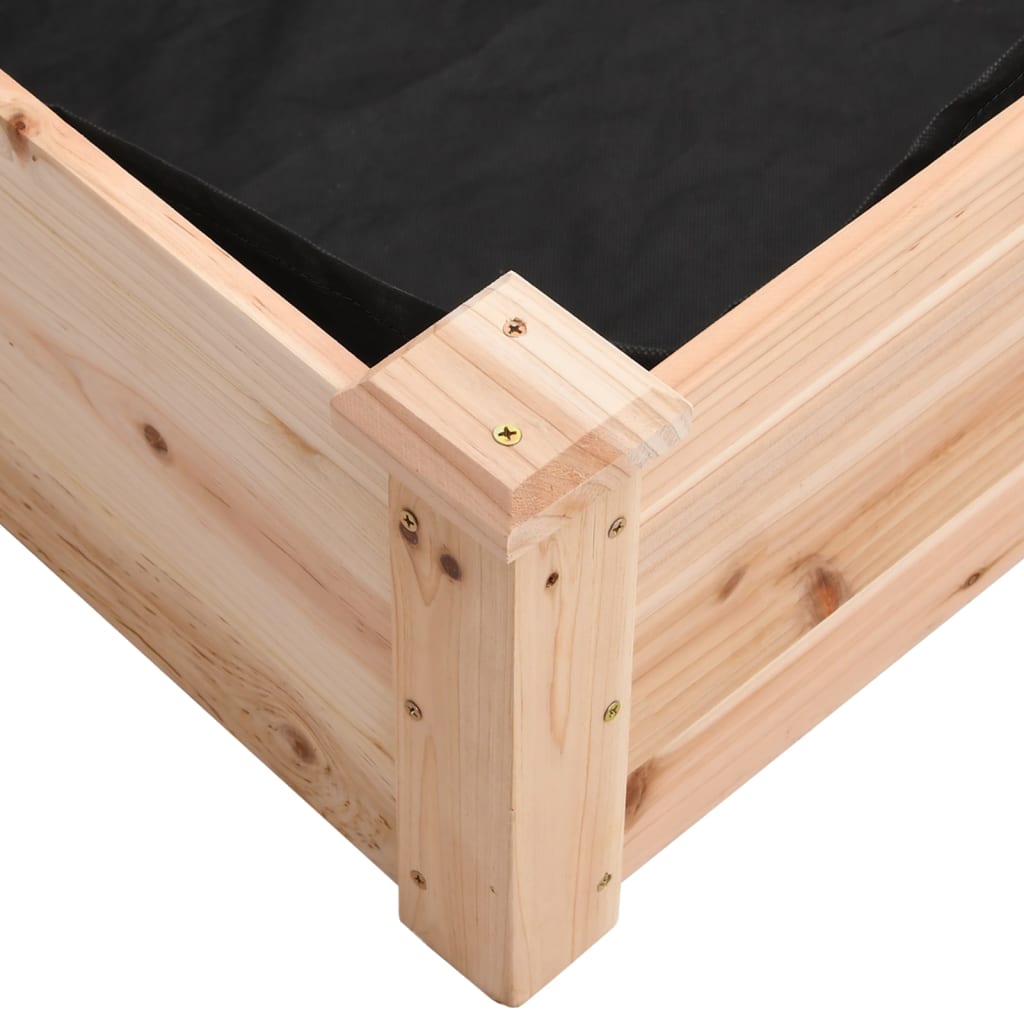 vidaXL Lit surélevé de jardin doublure 120x120x25 cm bois massif sapin - 7