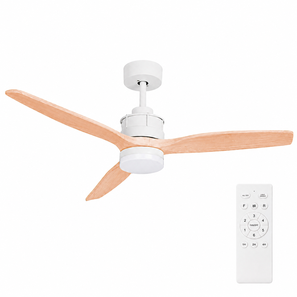 Ventilateur de plafond OstarkDom LED 132 cm avec télécommande, moteur DC silencieux, lumière CCT réglable, minuterie, été/hiver - 7