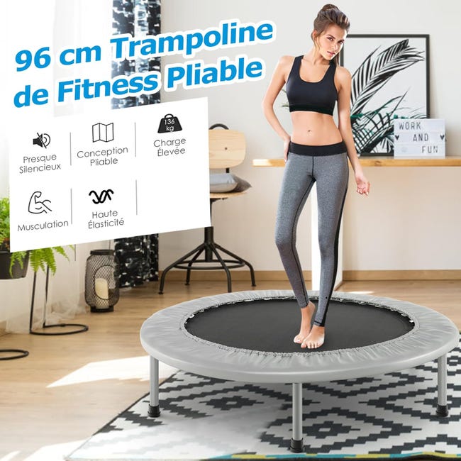 Mini Trampolino Fitness 101,6cm Silenzioso - Con Manico Regolabile, Portata 150kg - Foto 10