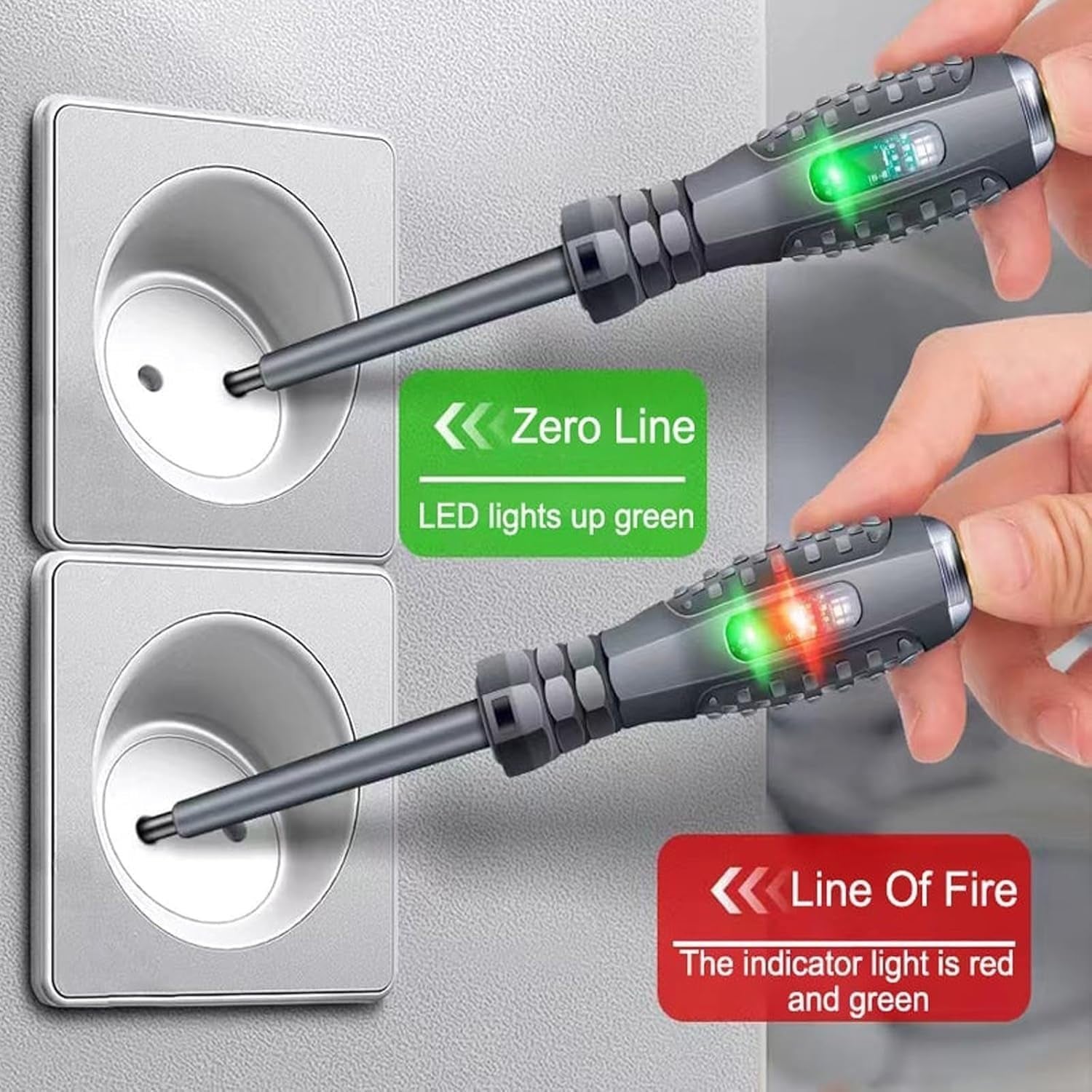 Stylo Testeur de Tension,Détecteur d'Électricité à Double Tête
