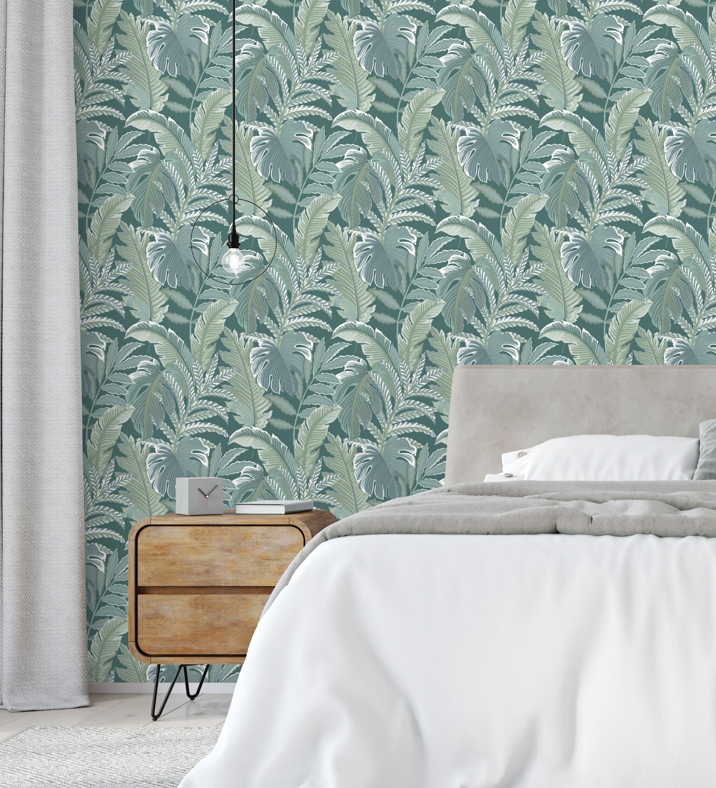 Papel pintado vinílico ecológico decorativo de hojas tropicales - palmer hill 680739 de gaulan - rollo de 10 m x 0,53 m