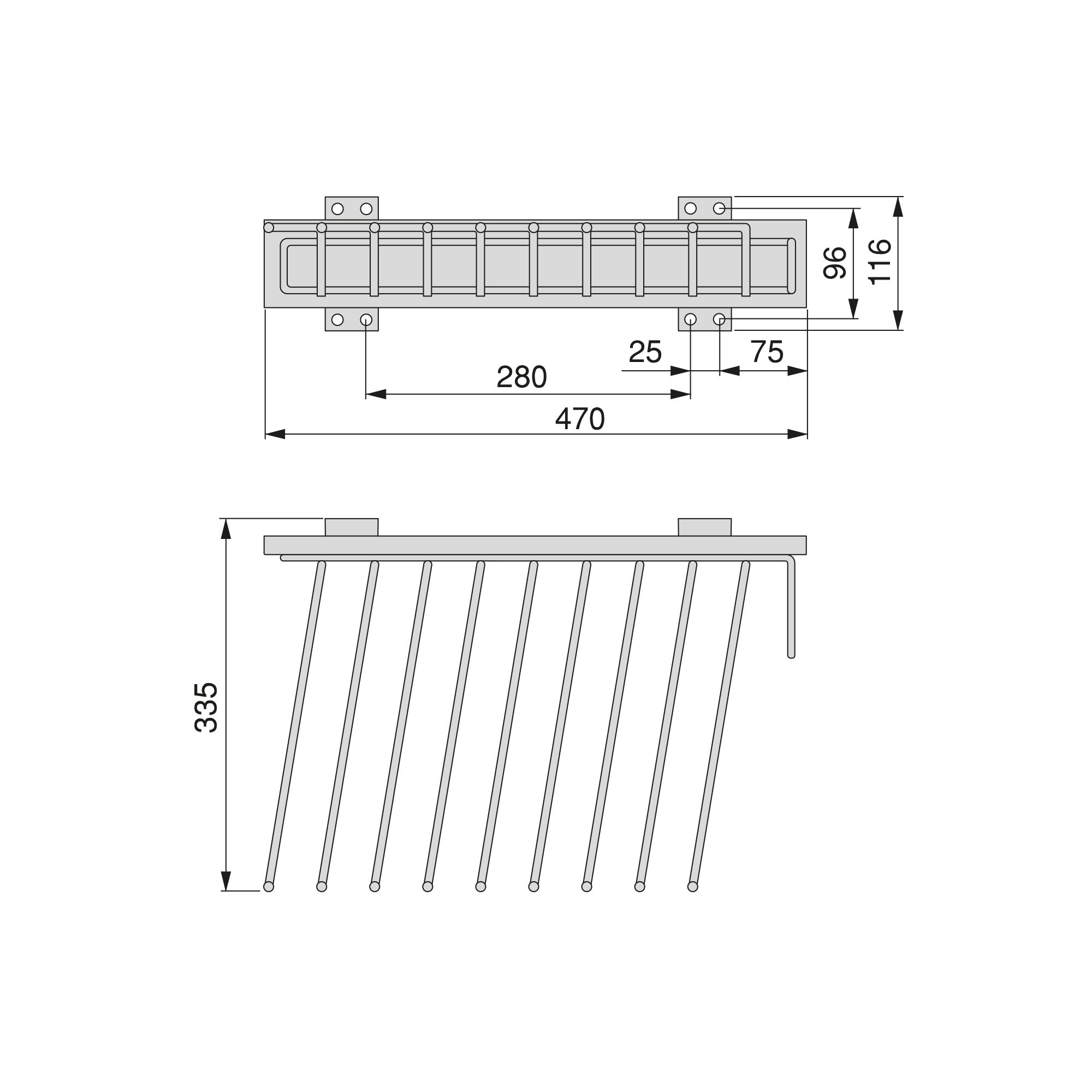 Emuca Porte-pantalons Self à montage latéral pour armoire, Droite, Chromé, Acier et Plastique et Aluminium. - 4