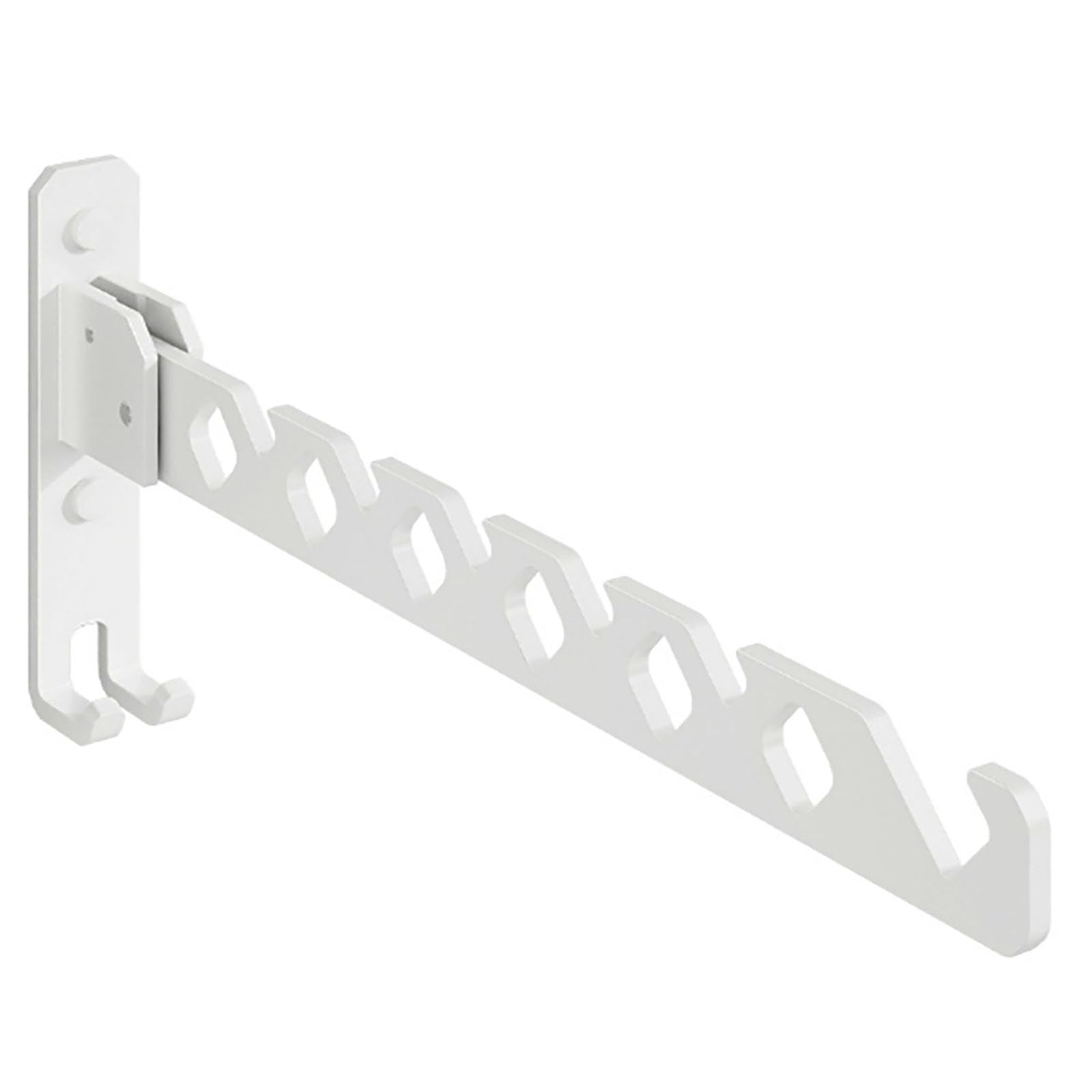 ZABEES Cintre Pliable En Alliage D'Aluminium - Crochet Mural Gain De Place Pour Vêtements, Balcon, Salle De Bain Et Couloir (Blanc)