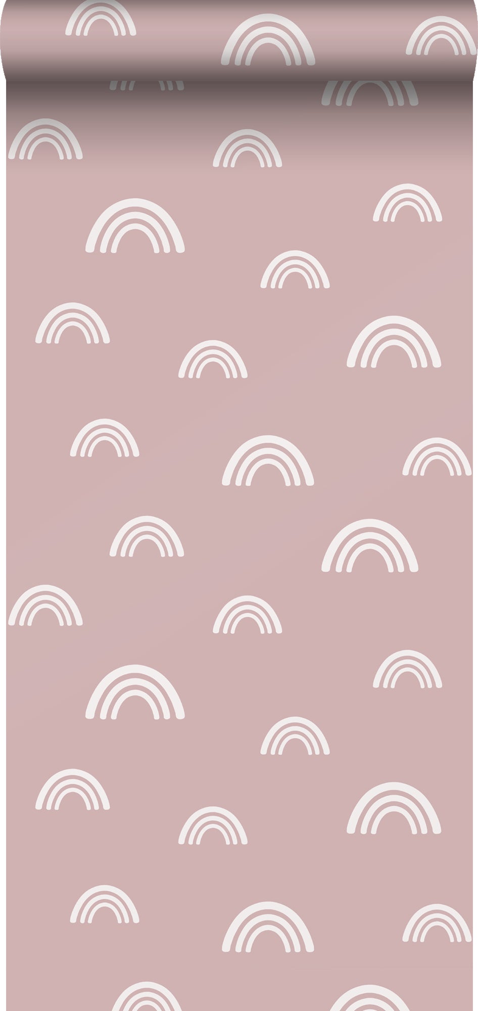 Papier Peint intissé arcs en ciel vieux rose - 53 cm x 10.05 m ...