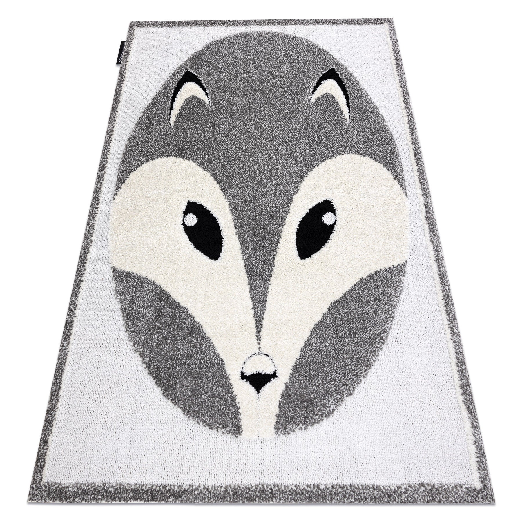 Dywan dziecięcy JOY Fox lisek, dla dzieci - Strukturalny, dwa poziomy runa szary / krem 140x190 cm