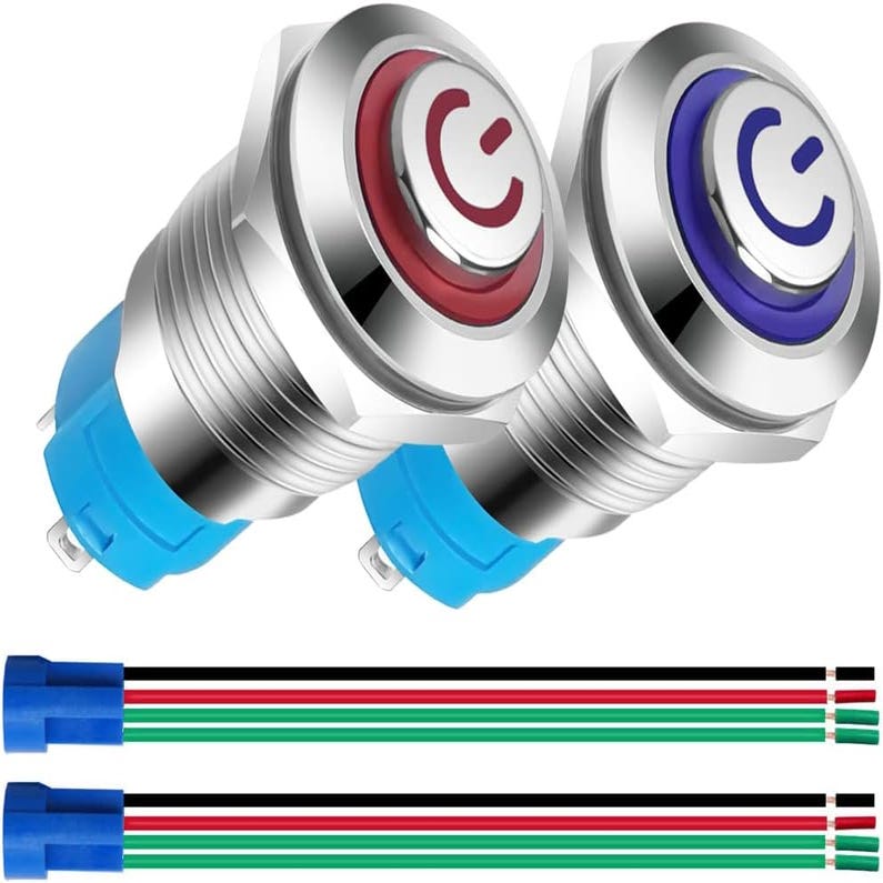 Interrupteur Bouton poussoir Autobloquant En Acier Inoxydable 12 Mm Interrupteur Bouton poussoir Autobloquant En Acier Inoxydable 12 Mm