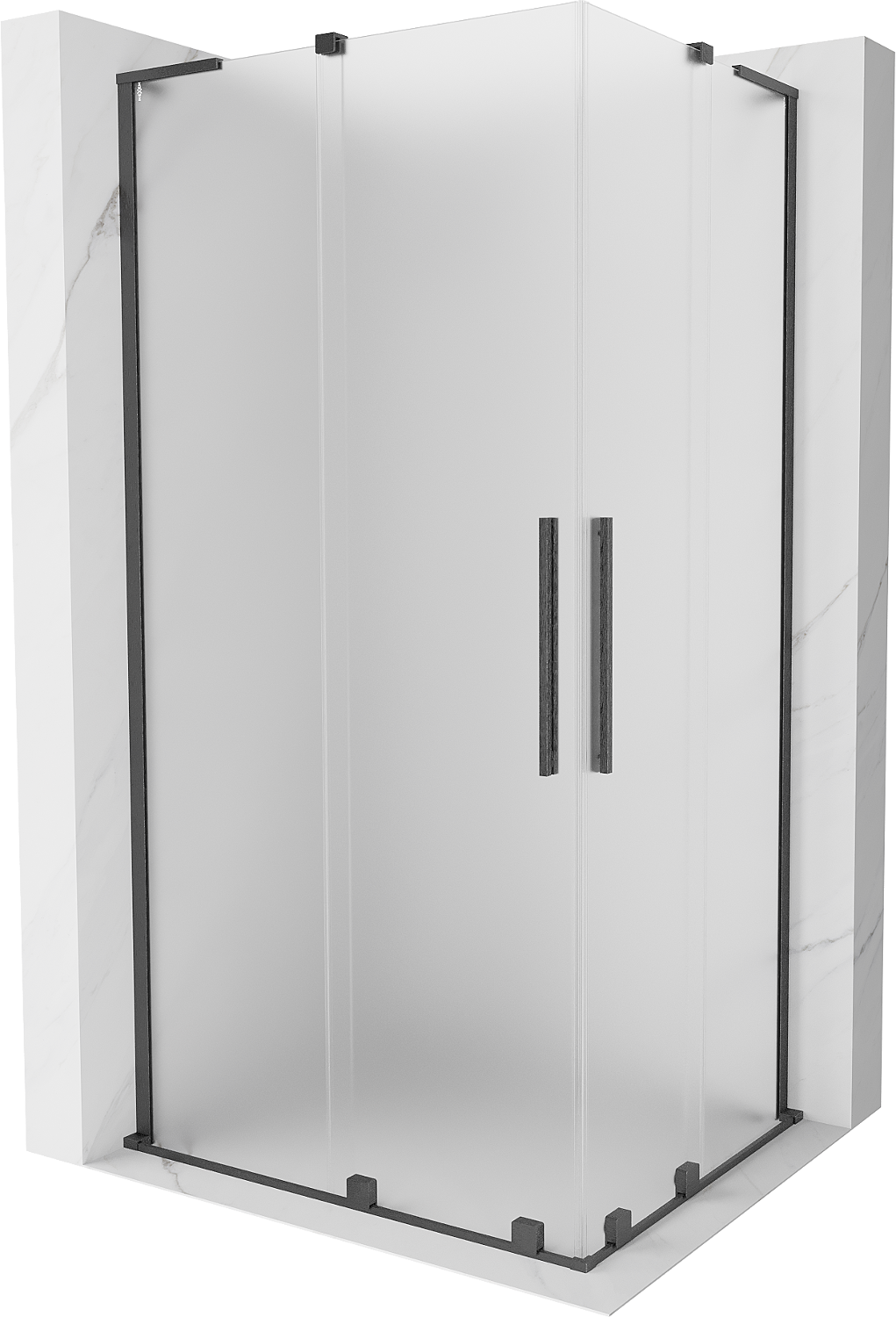 Mexen Velar L Duo kabina prysznicowa rozsuwana 90 x 80 cm, szron, gun gray szczotkowana - 871-090-080-02-33-66
