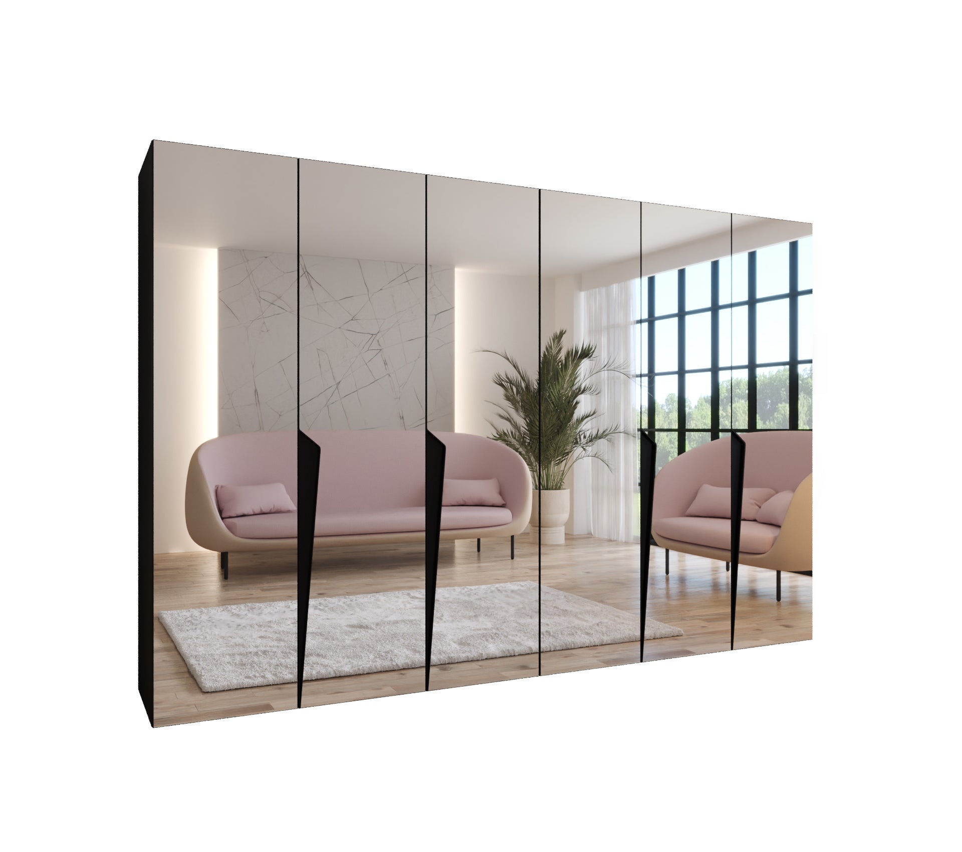 Szafa uchylna otwierana Piano 3 300 (150x2) x 52 x 202 cm czarny + u. Czarny Abiks Meble