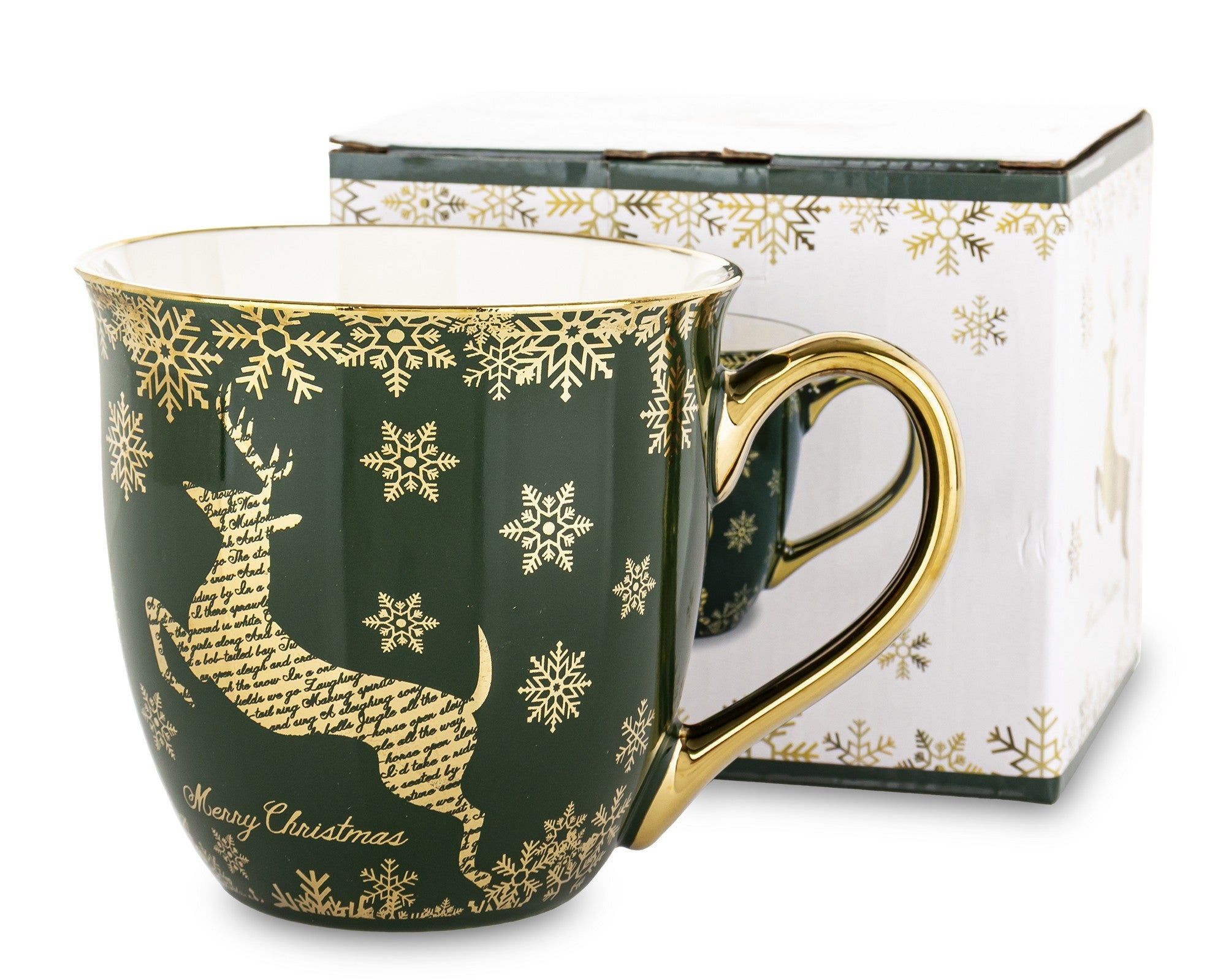 Kubek porcelanowy 11x15x11,5 cm IRMINA 560 ml zielony