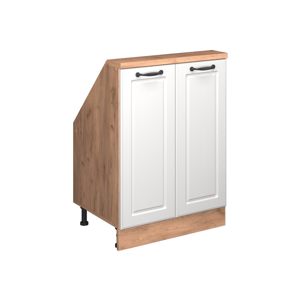 Vicco Szafka kuchenna na dach skośny R-Line, Biały domek wiejski, 60 cm z 2 drzwiami