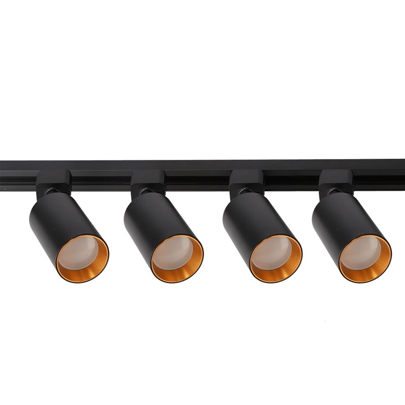 Zestaw Szynoprzewód czarny 0,9m + 4x reflektor NALGA Tc GU10 + końcówka zasilająca + zaślepka EDO