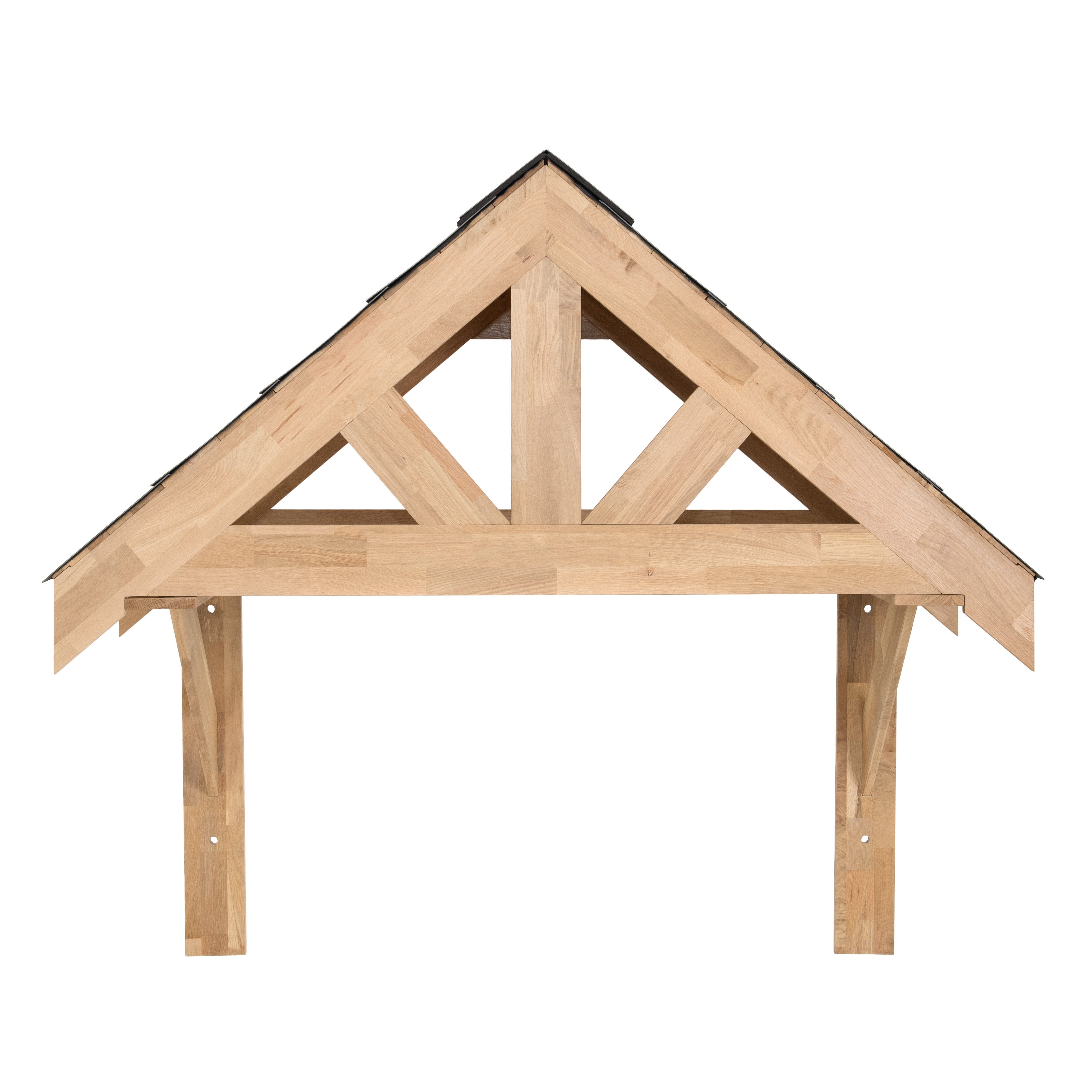 Kit marquesina de entrada de roble macizo 125 cm para puerta exterior con iluminación superior e inferior tejado ligero