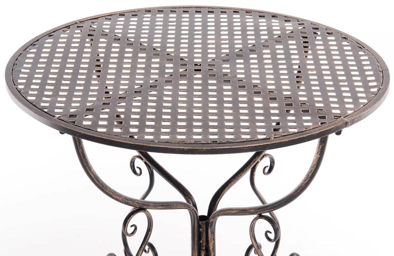 Table d'appoint d'extérieur rond en Métal Marron 4 places - 3