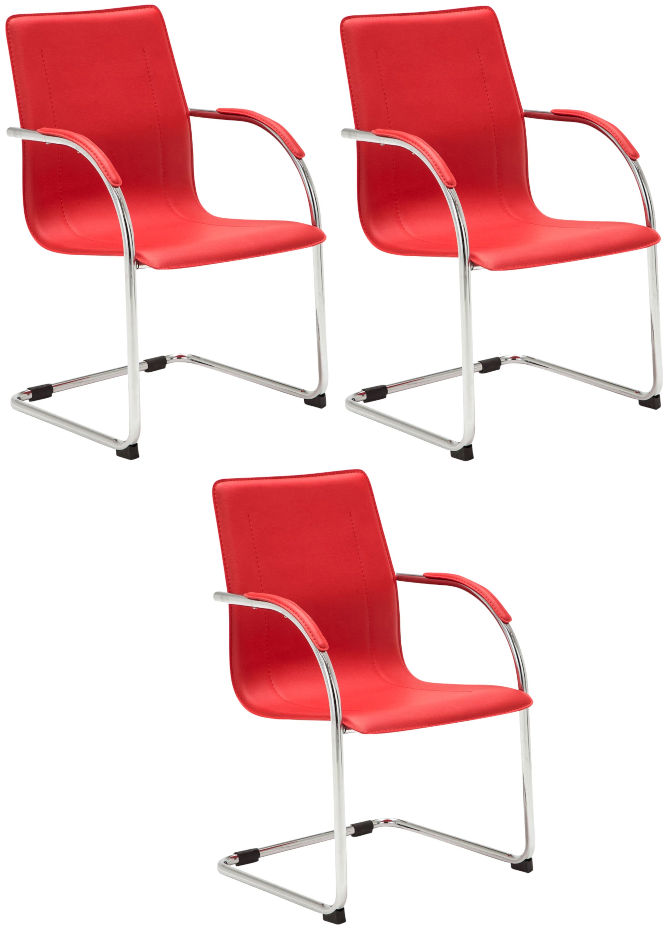 Lot de 2 Chaises Cantilever Attila en tissu avec accoudoirs Noir