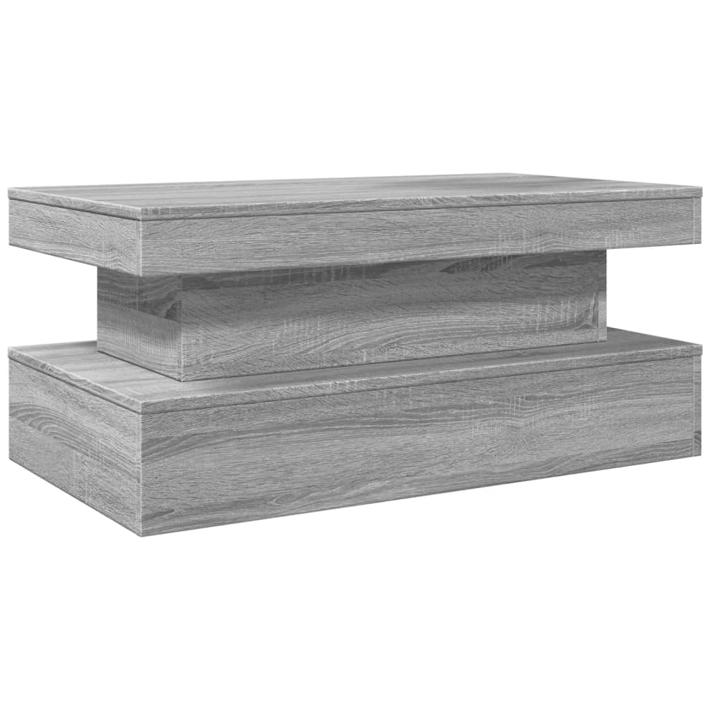 Maison Exclusive - Table basse avec lumières LED gris sonoma 90x50x40 cm - 3