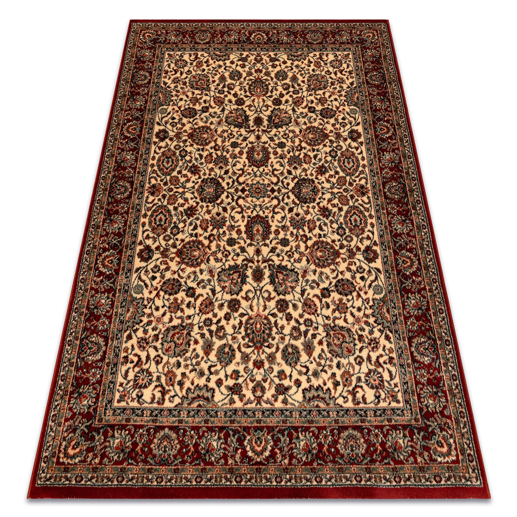 Dywan wełniany KASHQAI 4362 102 ornament beż / bordo 200x300 cm