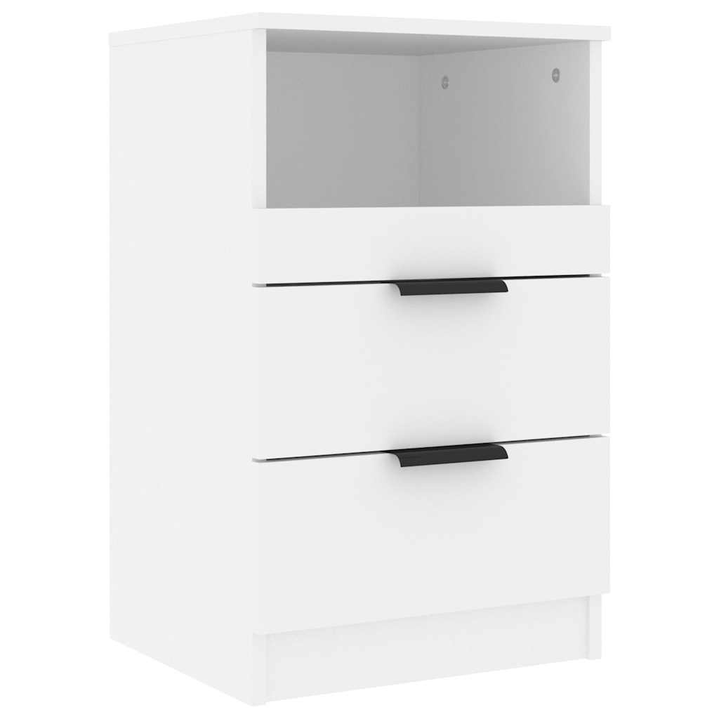 Mesita de noche madera contrachapada blanco vidaXL - 2