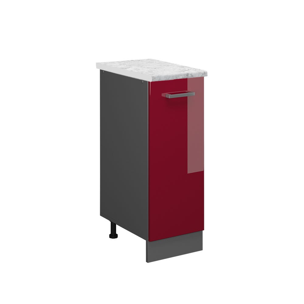 Vicco Meuble de cuisine R-Line, Rouge brillant, 30cm PT Marbre - 1