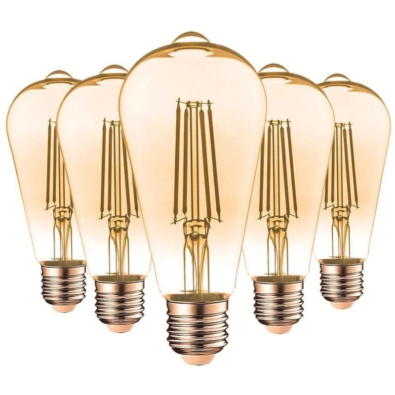 Lot de 5 LED E27 7W ST64 2200K Type Edison Température de Couleur ...