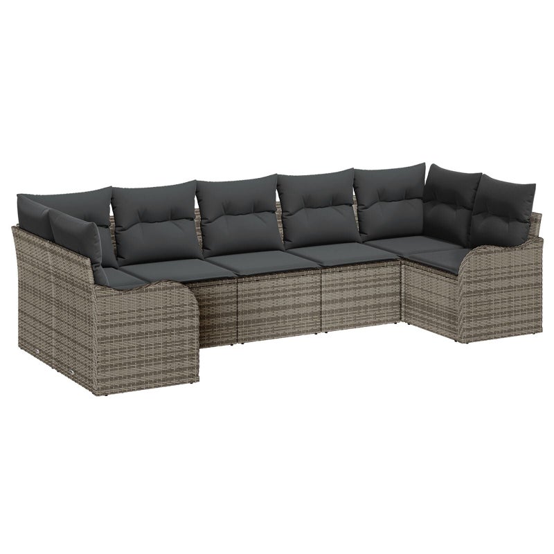 Zestaw Sof na Ogród Szary polirattan vidaXL