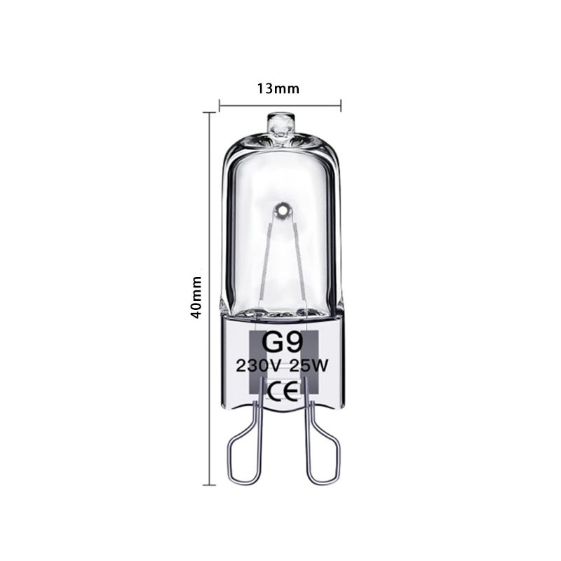 LEDANDER Lot de 10 ampoules halogènes G9 transparentes basse tension, dimmables, pour four (culot à deux broches), 230 V, 25 W - 2