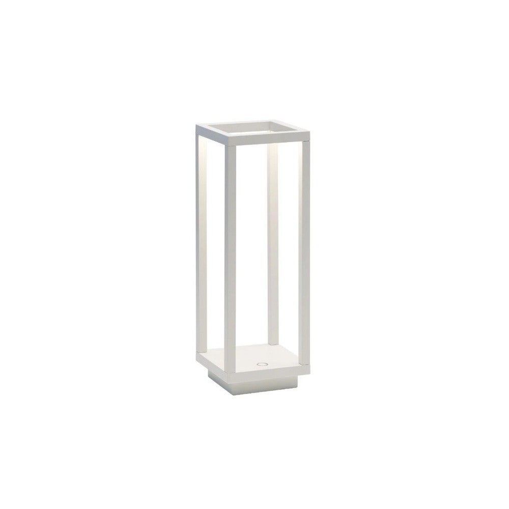Strona główna Biała lampa stołowa LED 2,2 W zasilana bateryjnie IP54 Szafran 3000 K Maksymalna moc 12 godz. w aluminium