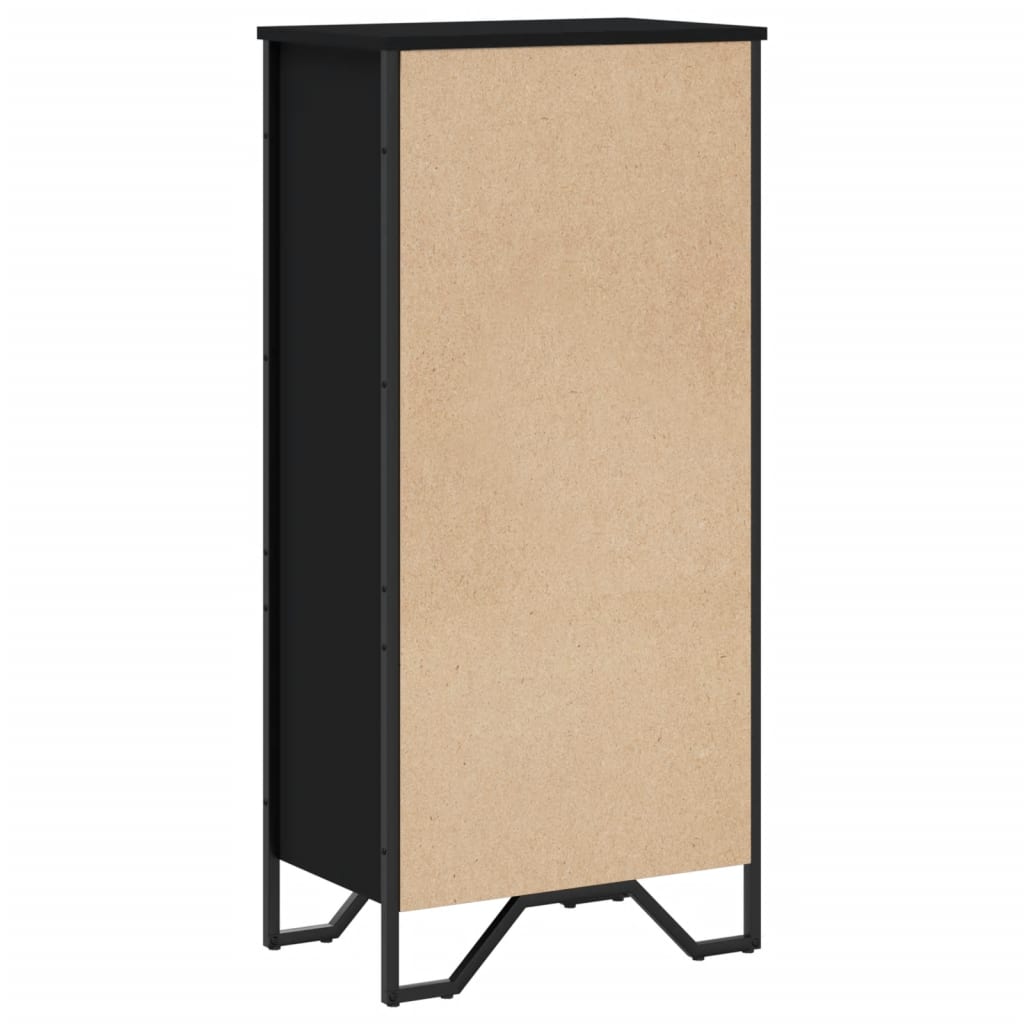 Bibliothèque noir 50x31x106 cm bois d ingénierie - 6