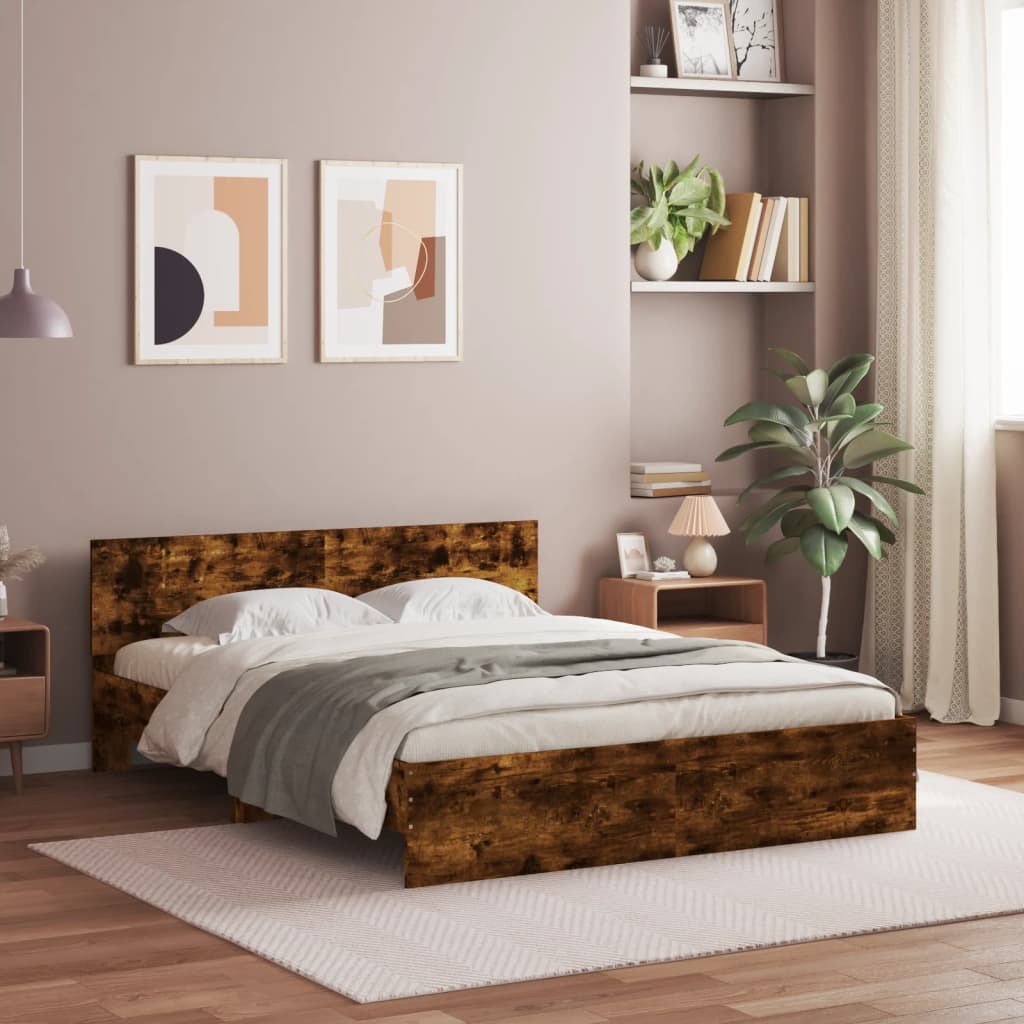 VidaXL Tête De Lit 90 Cm Style Industriel - Métal Noir & Chêne Fumé, Soutien Dos Parfait Pour Lit Simple