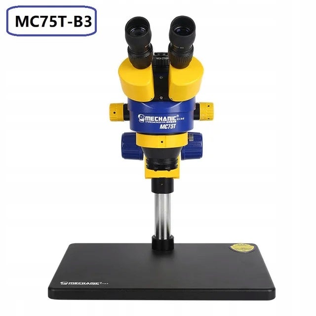 Mikroskop Stereo Triocular Mechanic MC75T B3 Minionek + Oświetlacz LED 1 kpl.