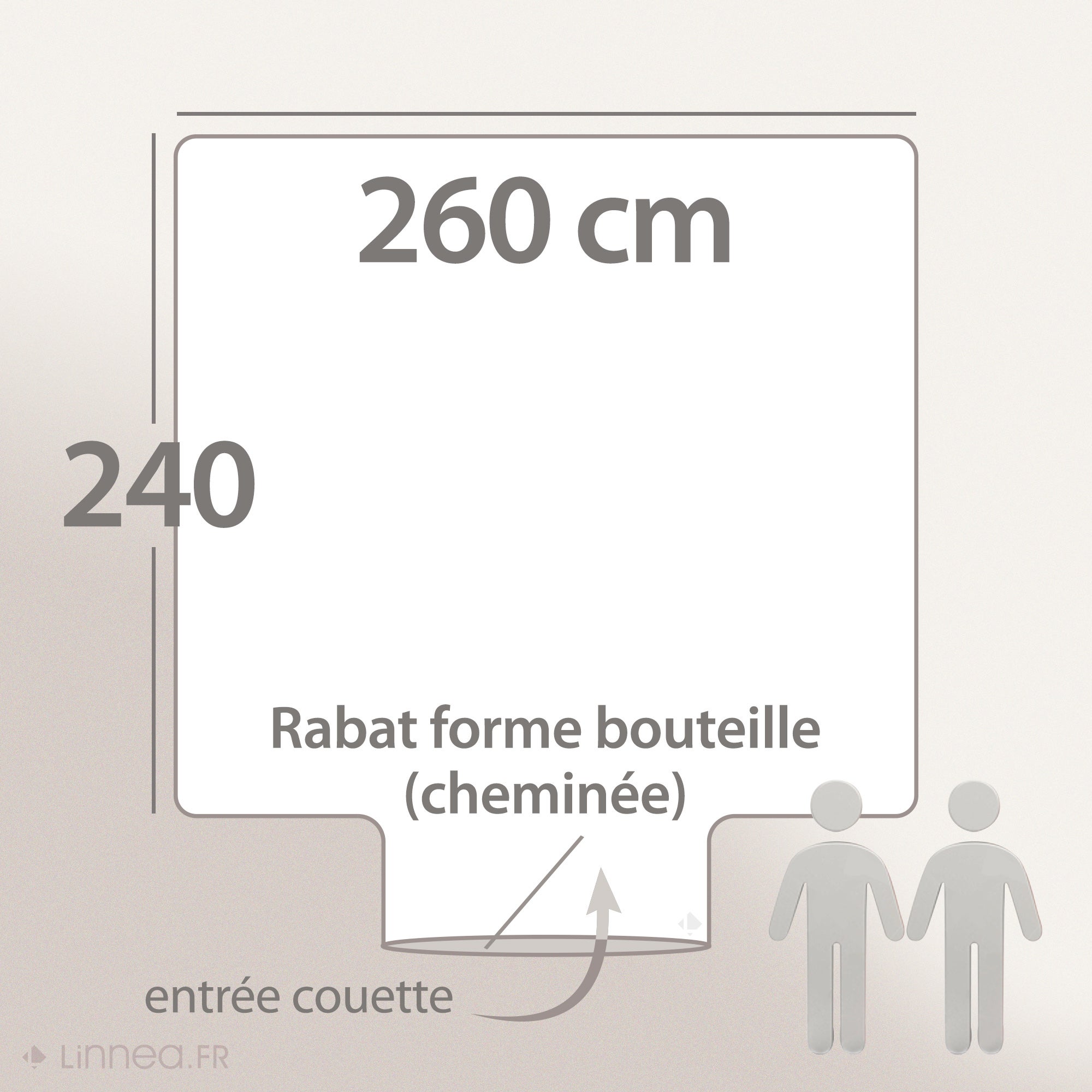 Housse de couette 260x240 cm satin de coton CAYENNE beige ficelle - 5