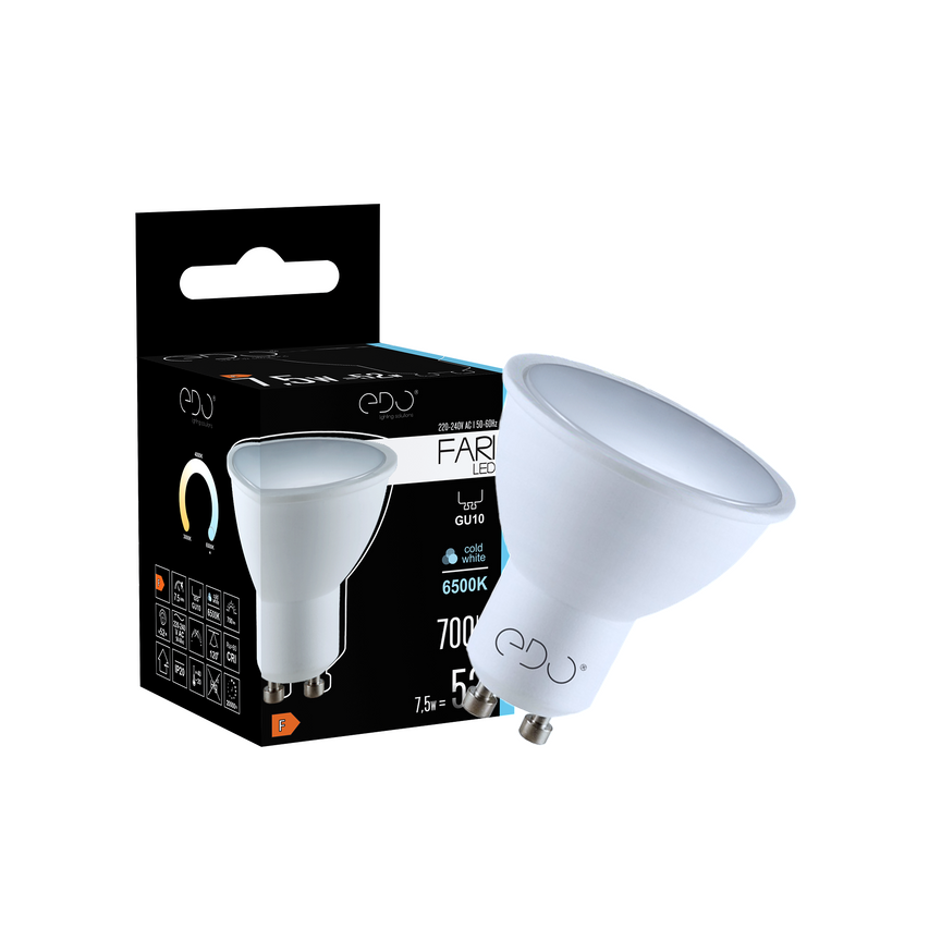 EDO, FARI LED-Lampe 7,5W, Kaltweiß - 6500K CW, 700lm, Nicht