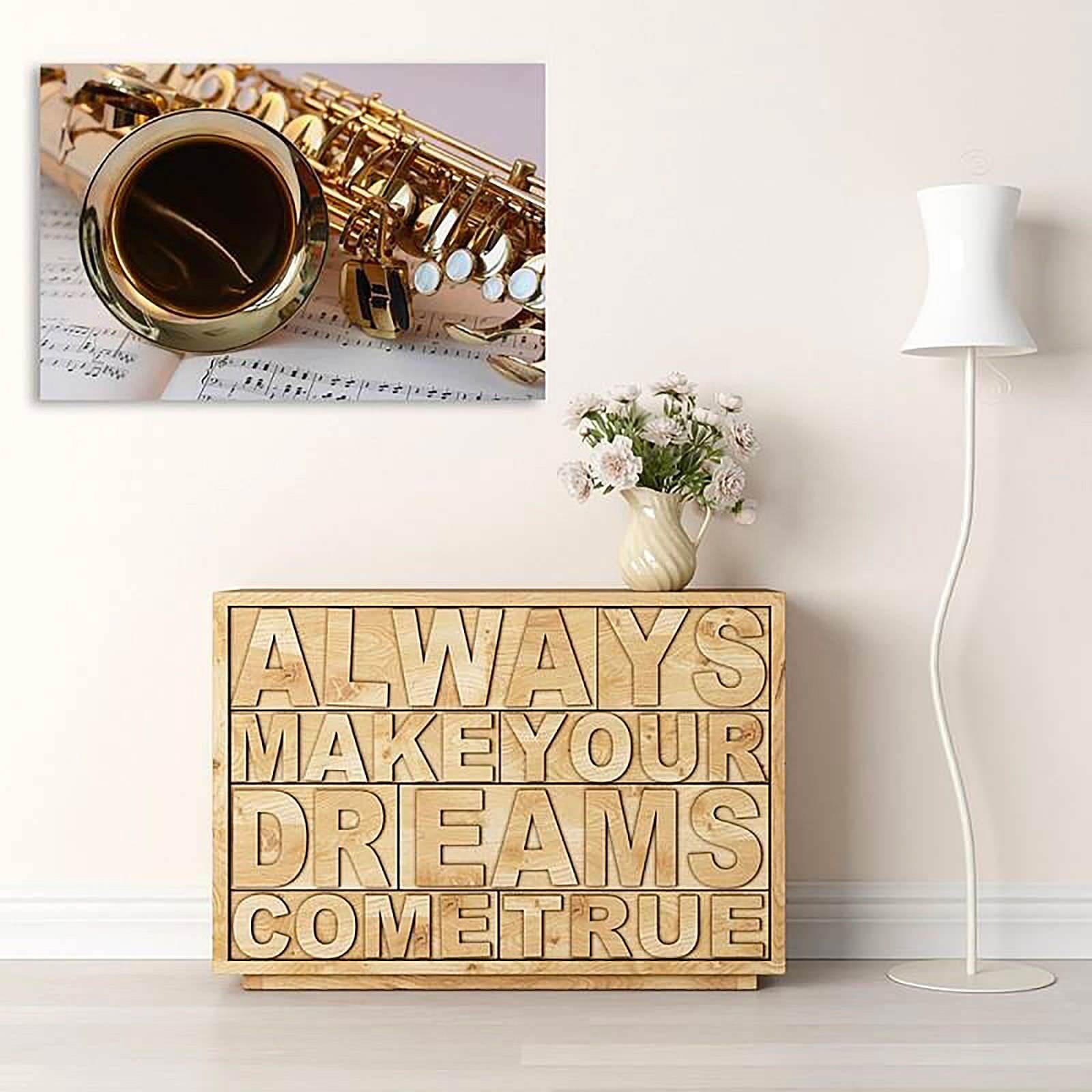 Tableau notation saxophone sur la feuille - 50 x 40 cm - 4