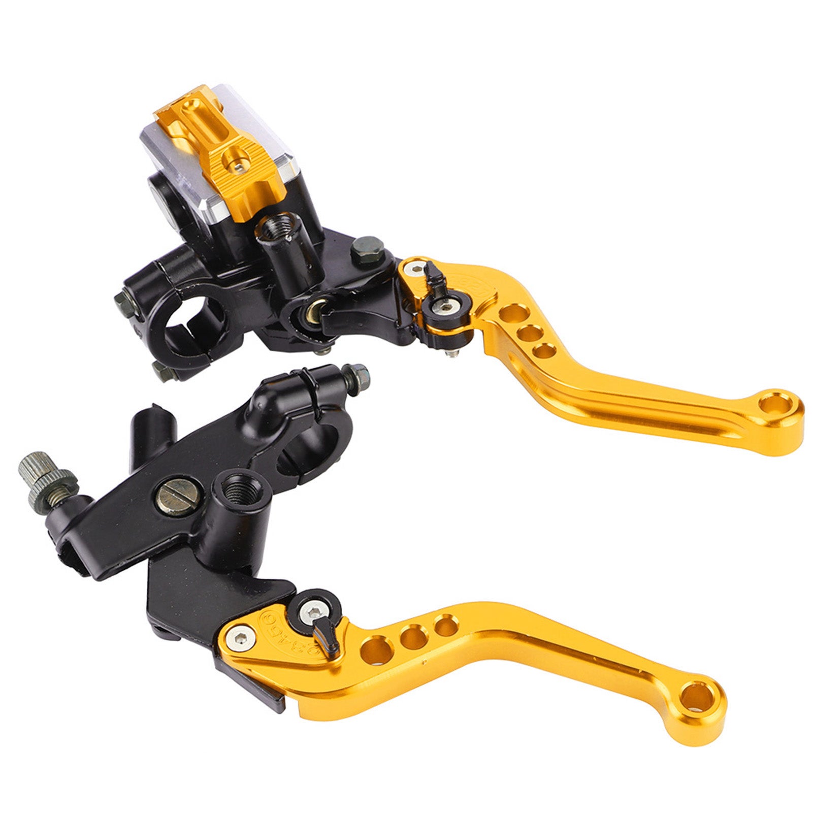 Leviers De Frein Et Embrayage Moto - CNC Aluminium - Réglables - Compatibles 7/8" - Or