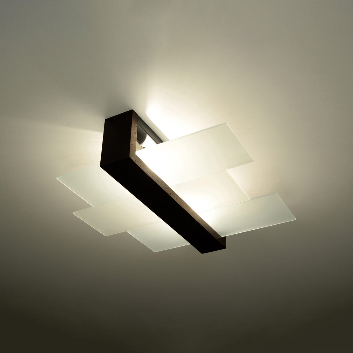 Plafon IGNIS 2 wenge LED 3000K - 43x43x12cm Sollux