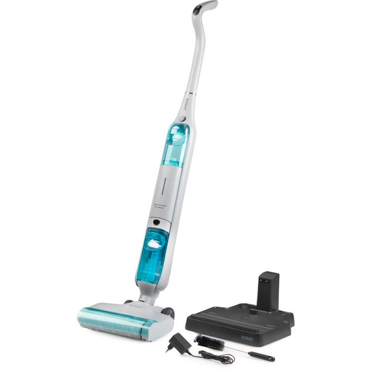 Domo Aspirateur Balai Laveur, Do253sw, 10 000 Pa, 35 Min, 75 M², 450 Ml, Blanc / Bleu , Leroy Merlin