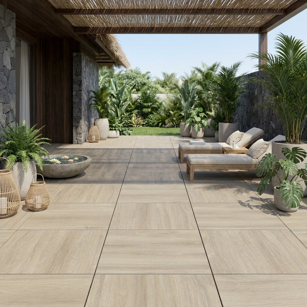 Dalle extérieur sur plots effet bois Sumatra naturel R11 60*60 cm - Réflex Boutique - 4