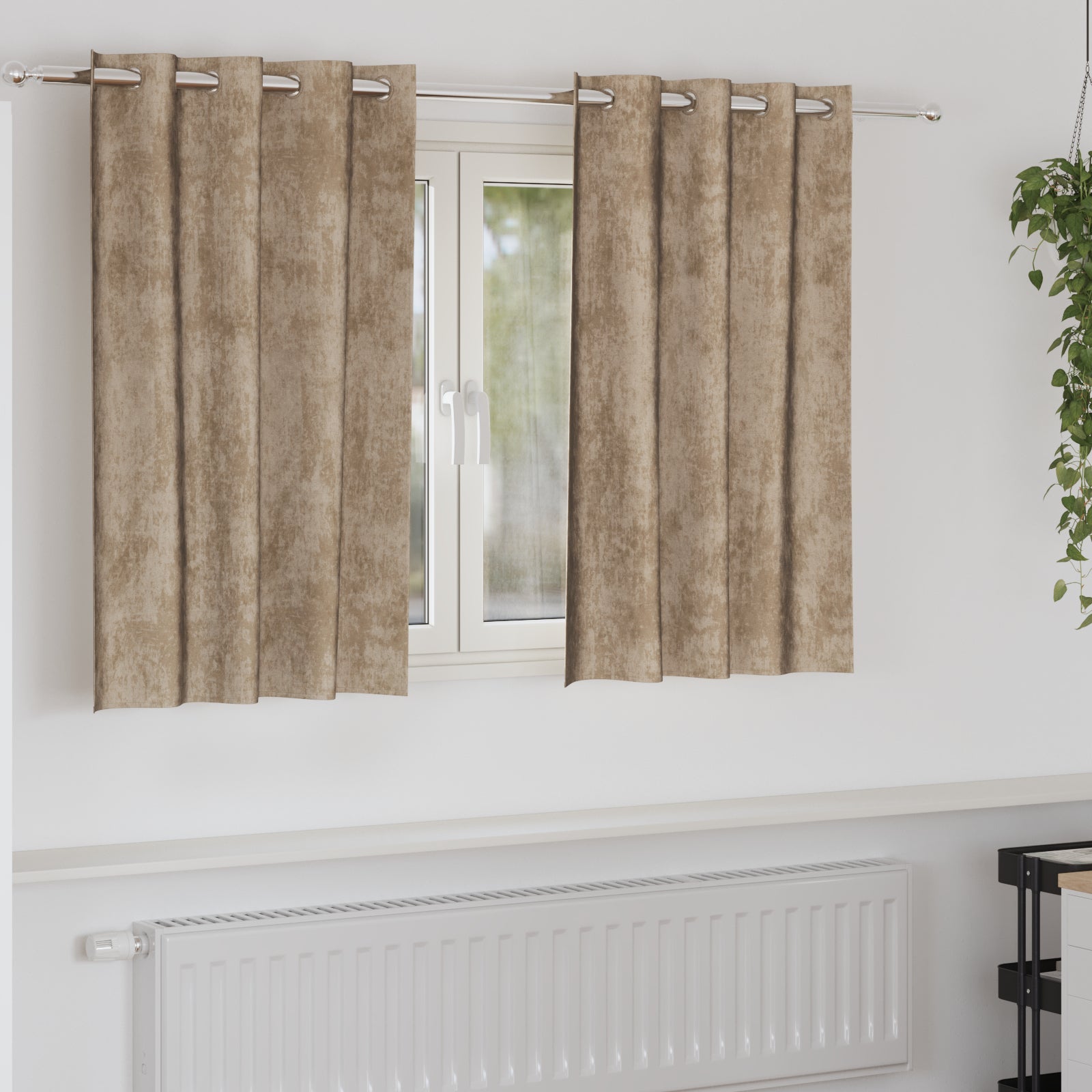 Zasłony z weluru 2 pcs szampański 140 x 140 cm Aksamit vidaXL