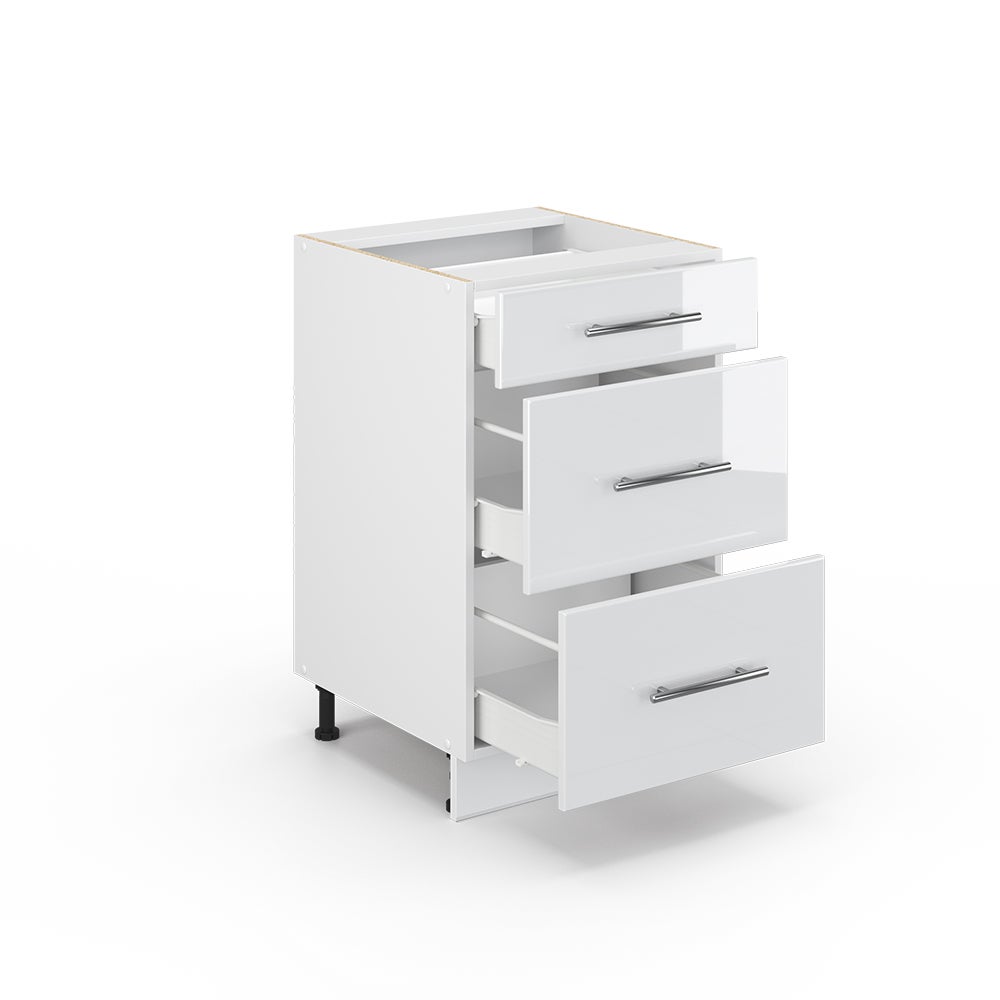 Vicco Meuble cuisine Fame-Line, Blanc Haute brillance, 50cm sans PT - 4