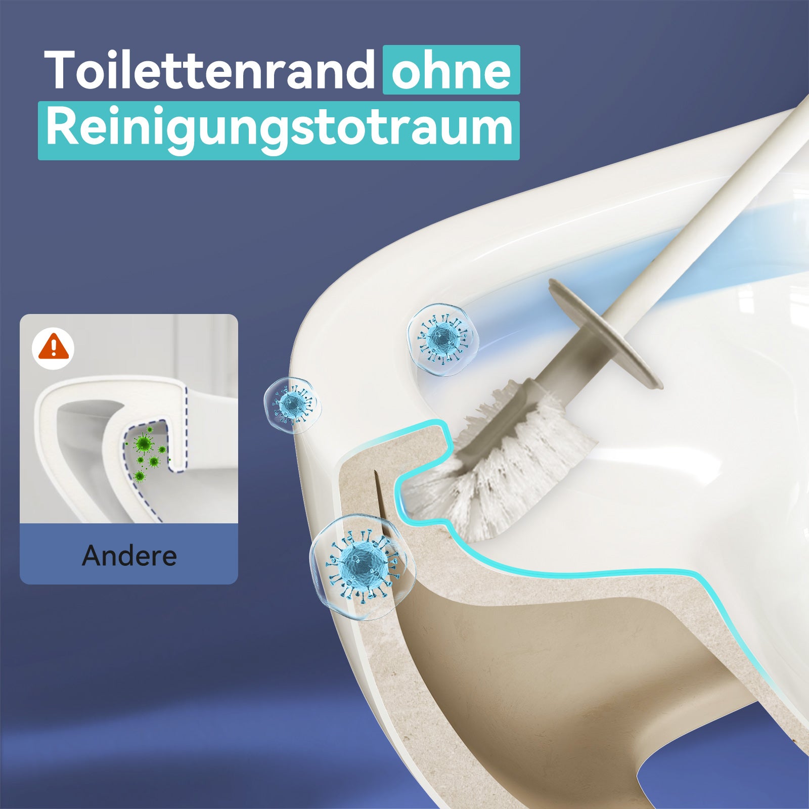 Toilettes suspendues, double chasse d'eau, toilettes suspendues en céramique blanche avec mécanisme de fermeture amortie et abattant amovible HOROW - 3