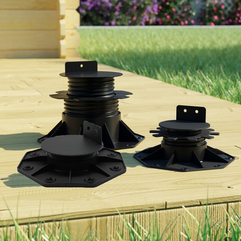 PLOT RÉGLABLE DE 18 À 30 MM POUR TERRASSE BOIS ET COMPOSITE - Coloris - Noir - 5
