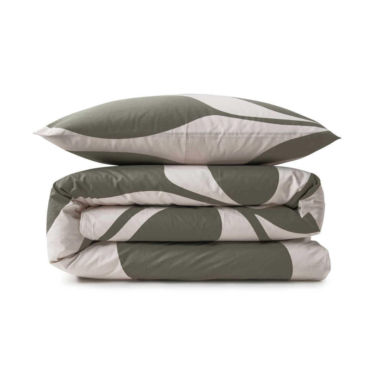 Parure de lit 2 personnes en coton 57 fils imprimé vert 260x240cm - 3