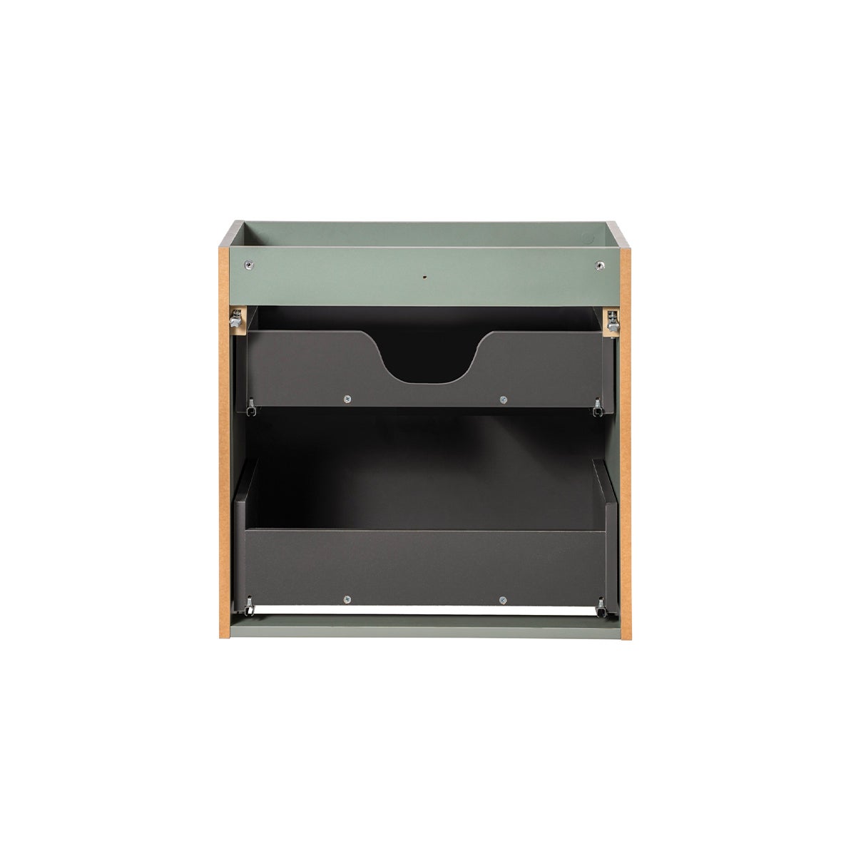 Ensemble meuble double vasque 140cm 4 tiroirs et colonne Jade Vert et Bois - 9