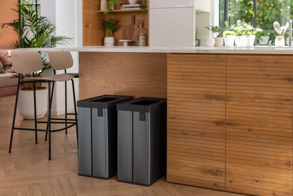 Papelera de reciclaje - VERTO - CURVER - 54 L - Azul perla | Leroy Merlin