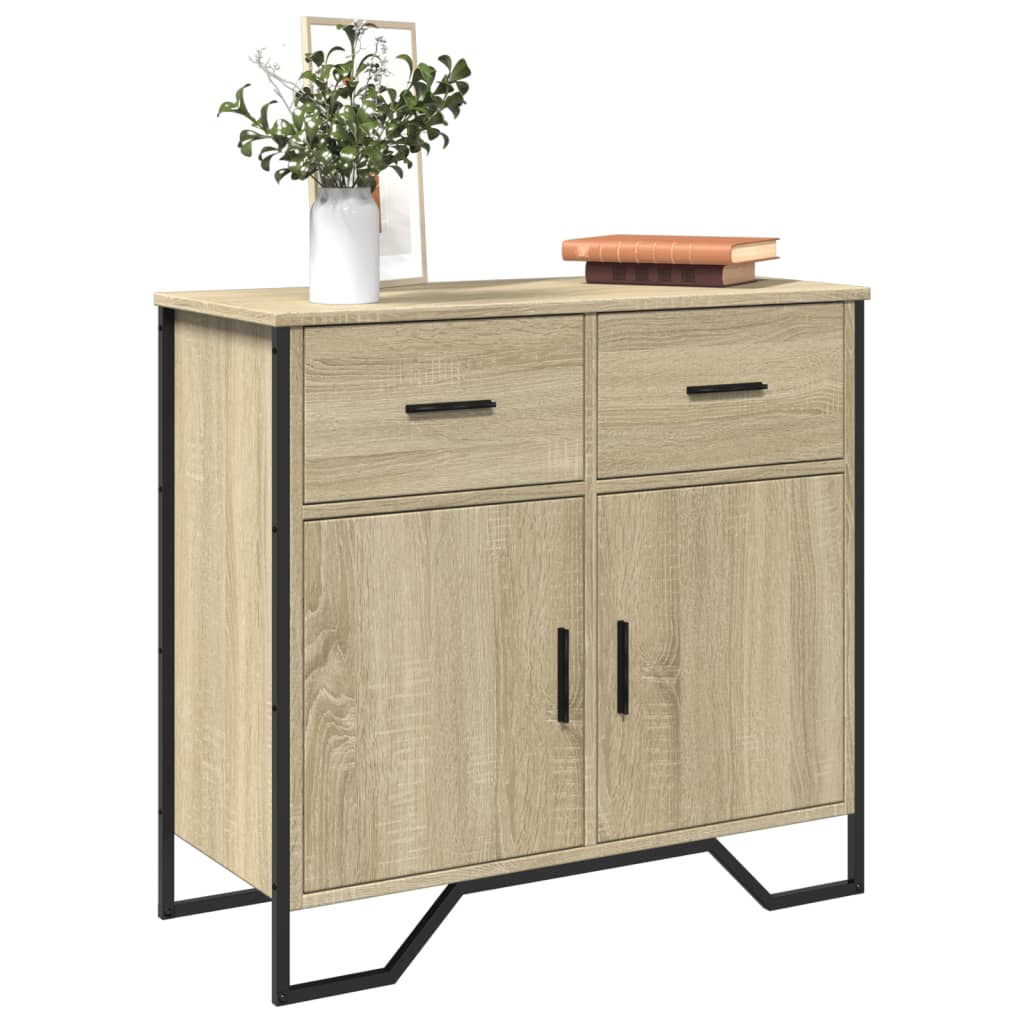 vidaXL Dressoir 79.5x35,5x74,5 cm bewerkt hout grijs sonoma eikenkleur, kast, opbergkast, bijzetkast, wandkast, houten kast, opslagkast, kasten