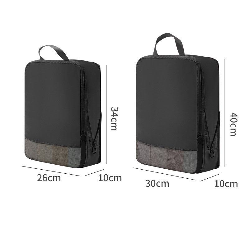 Set De 3 Cubes De Rangement (Packing Cubes) Pour Valise - Grand Format, Noir, Nylon - Neuf