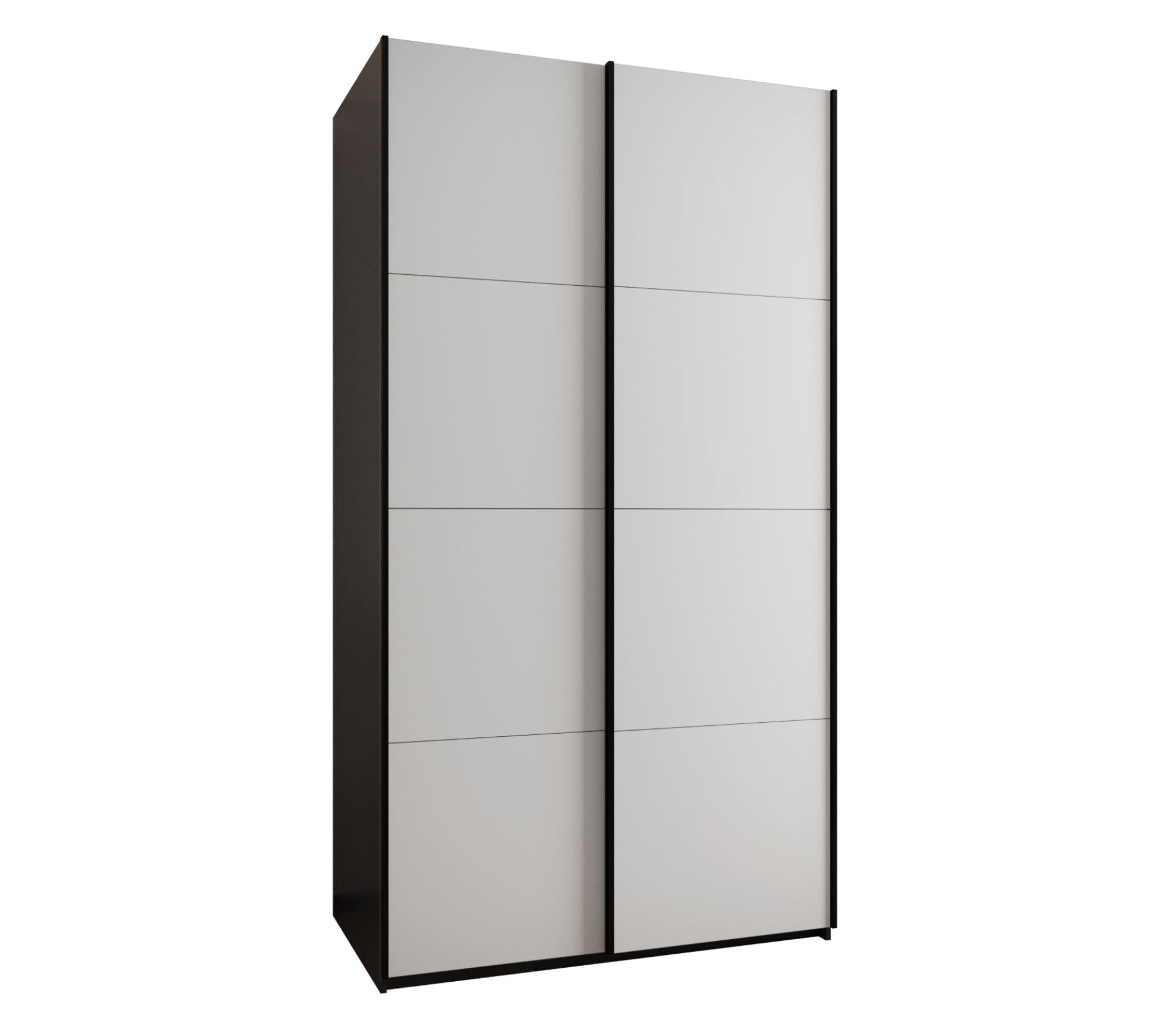 Szafa przesuwna wysoka Lux 1 130 x 64 x 245,5 cm czarny + biały + u. czarny - Abiks Meble