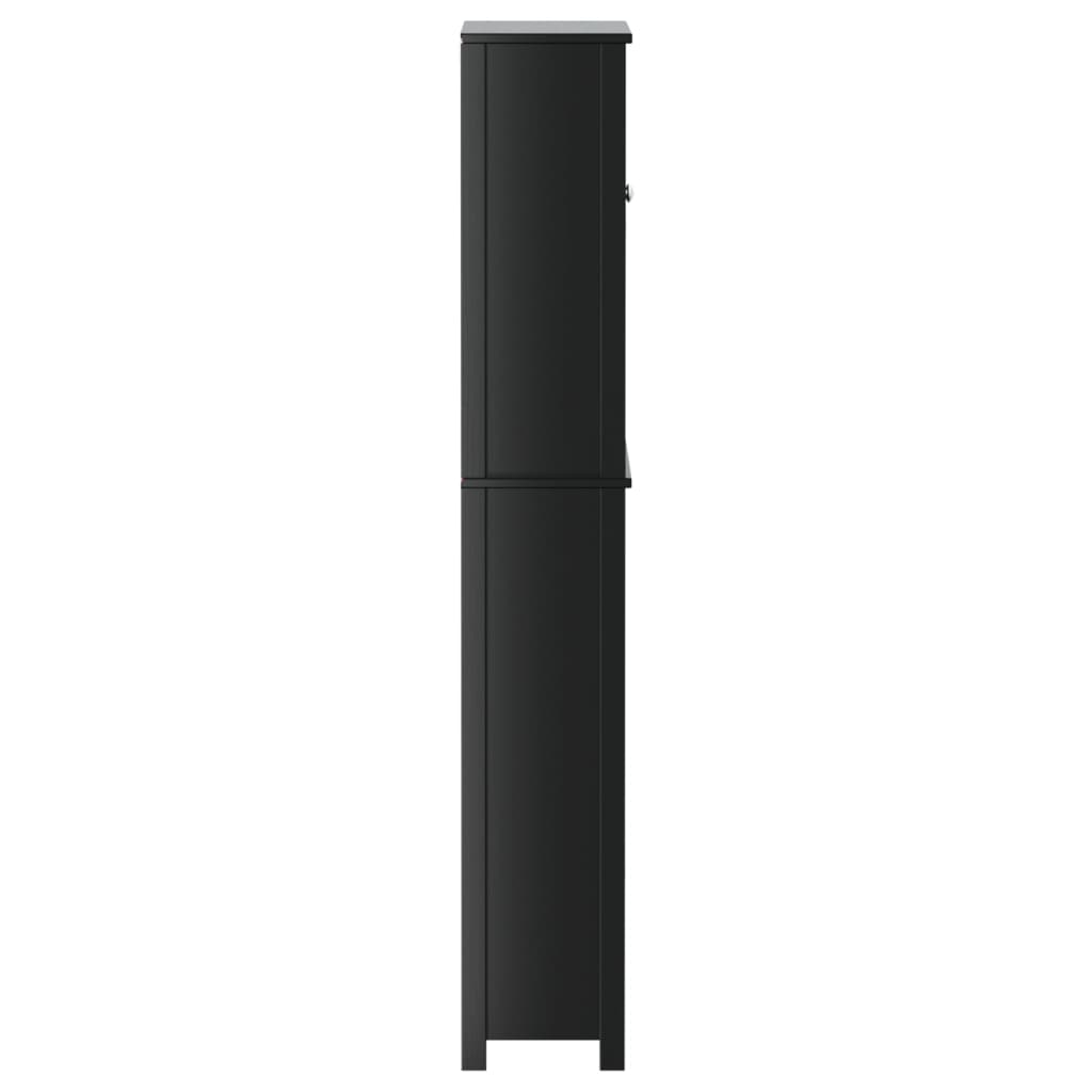 Mueble para lavadora BERG madera maciza negra - 5