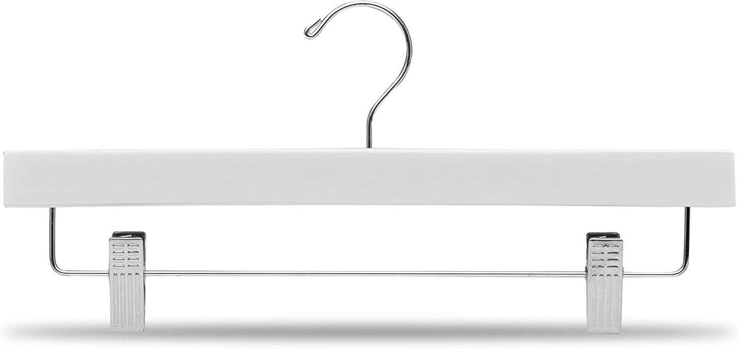MAISON CONFORT | Perchoir pour jupe | Perche de Madère avec pince de couleur blanche | Paquet de 12 unités de 36 cm - 2