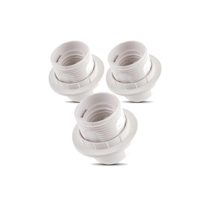 Douille E27 blanche thermoplastique - 3